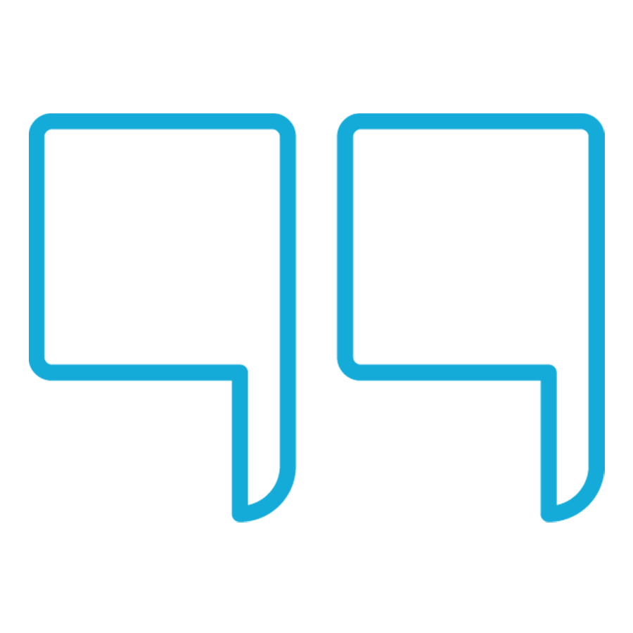 Quotation marks design in blue